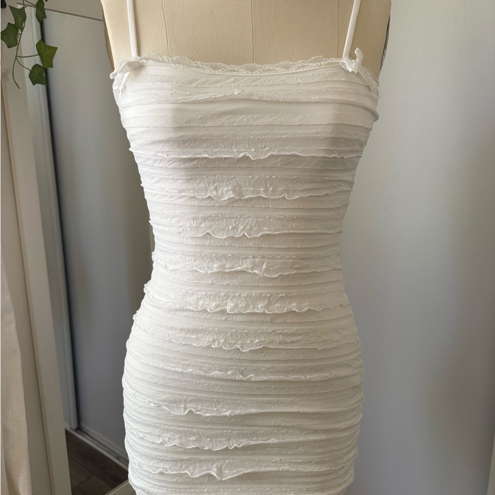 Princess Polly White Textured Mini Dress